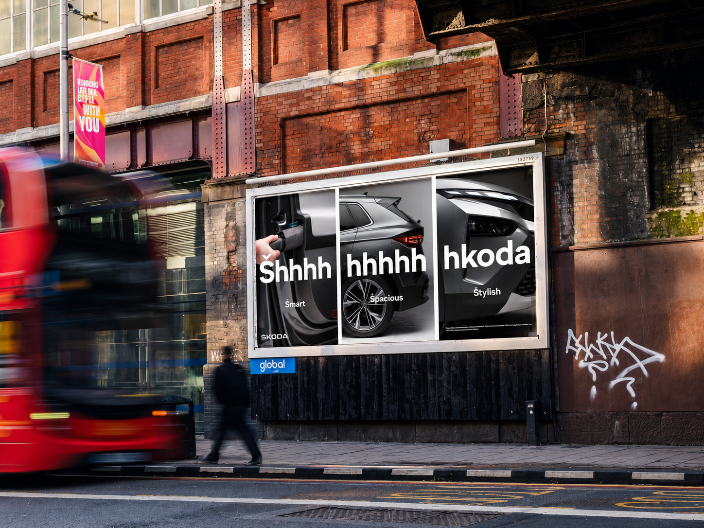 Škoda turns its accent mark into a media-wide “Šhhhh”